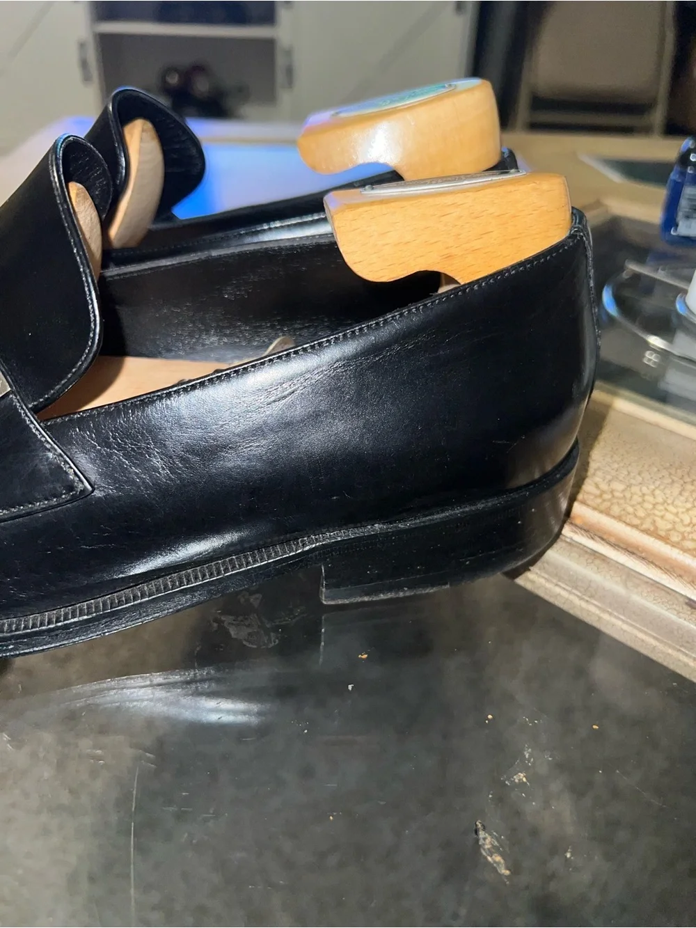 Gucci Black Leather Men’s Loafers 9D